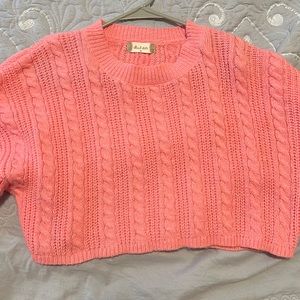 Hot pink cropped sweater